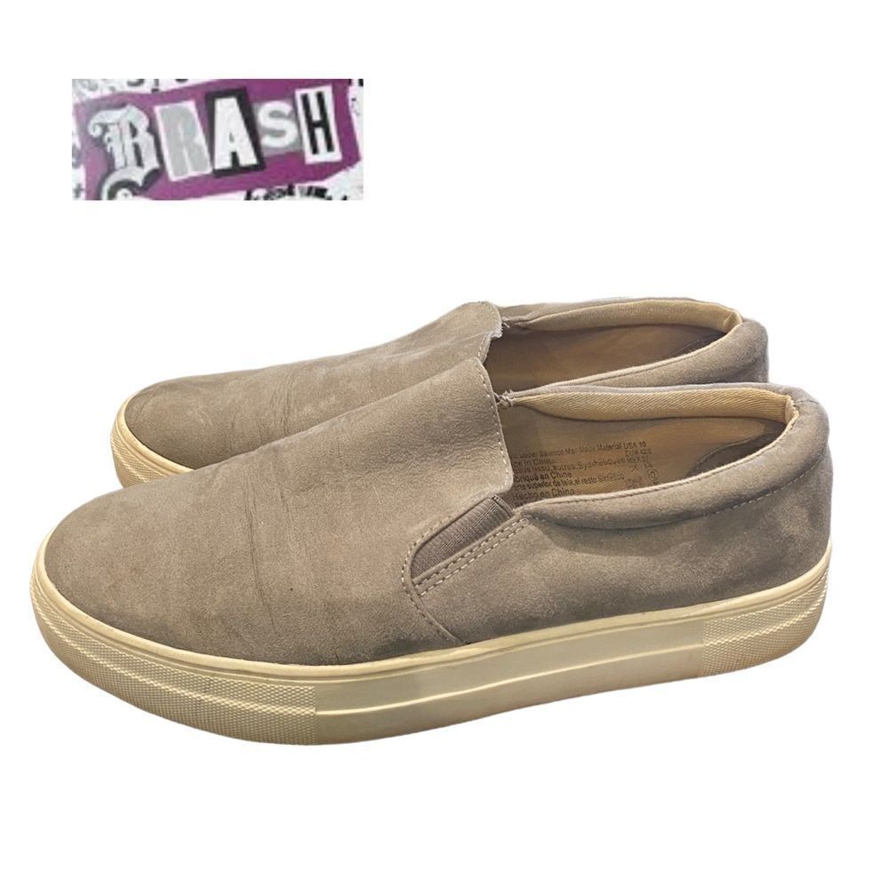 Brash Women's Grey Faux Suede Slip-on Sneakers Loafers 10